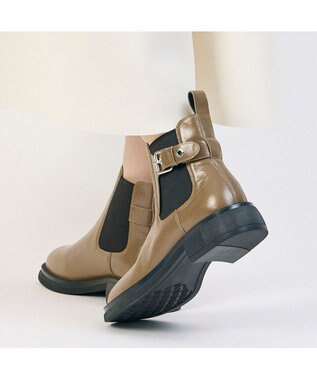 MODE ET JACOMO <carino>本革サイドゴアベルテッドショートブーツ オーク