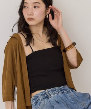 AMERICAN HOLIC 【カップ付き】バンドゥキャミソール Black