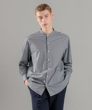 JOSEPH HOMME ハイゲージコットンジャージー 　バンドカラーシャツ ライトグレー系