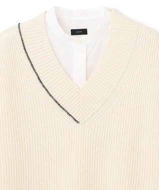 JOSEPH ポプリンシャツ×ニットベスト Ivory