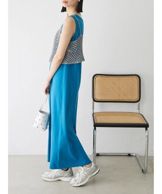 Green Parks ニットビスチェ付きカットソーワンピース Blue