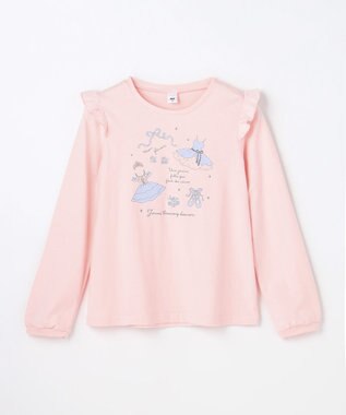 ANY KIDS 【WEB限定】7days プリント 長袖Tシャツ ピンク×バレエ