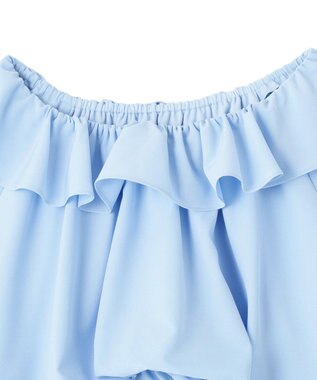 earth music&ecology 2wayオフショルバルーンヘムフリルブラウス Blue