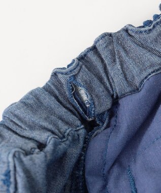 組曲 KIDS 【150-160㎝】 ブルーフラワーデニムキュロット ネイビー