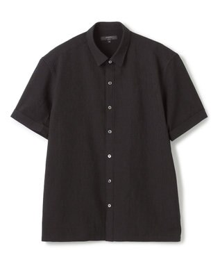 JOSEPH HOMME 新素材【通気性/ストレッチ】トリコサッカーストレッチ 　レギュラーカラー半袖シャツ ブラック系