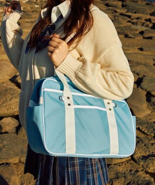 WEGO 【SCHOOLITEM】カラフルスクールバッグ サックス