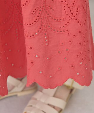 AMERICAN HOLIC アイレット刺繍ティアードスカート Red