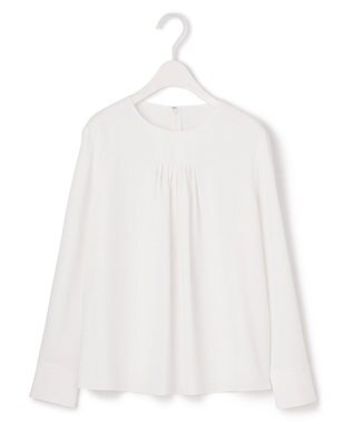 ICB L 【洗える】 ストレッチジョーゼット ブラウス オフホワイト系