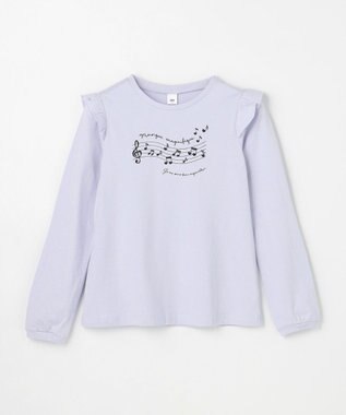 ANY KIDS 【WEB限定】7days プリント 長袖Tシャツ サックスブルー×音符