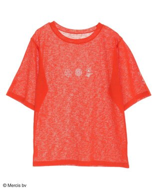 Green Parks ｍｉｆｆｙ／シアーリブプリントＴシャツ Red