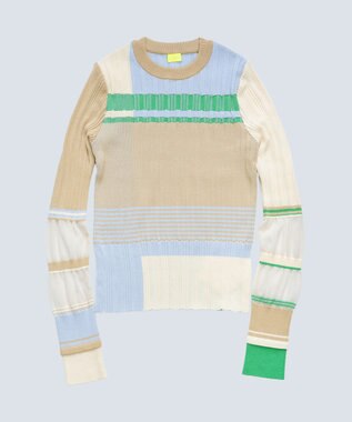 COQ FLAG カラーブロックリブニット