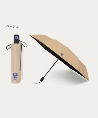 MOONBAT 【WEB限定/遮光率100%/遮熱/UV】POLO RALPH LAUREN（ポロ ラルフローレン）晴雨兼用日傘 ポロベア 無地 折りたたみ傘 自動開閉 ベージュ