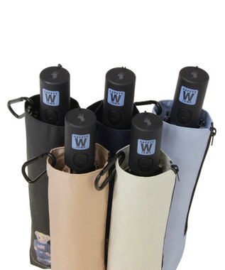 MOONBAT 【WEB限定/遮光率100%/遮熱/UV】POLO RALPH LAUREN（ポロ ラルフローレン）晴雨兼用日傘 ポロベア 無地 折りたたみ傘 自動開閉 ベージュ