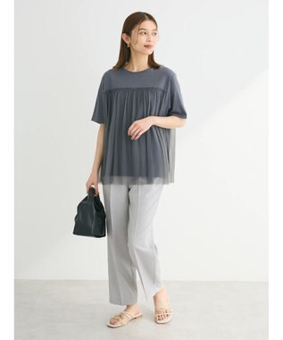 Green Parks プリーツチュールドッキングプルオーバー Gray