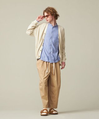 J.PRESS YORK STREET 【UNISEX】Vネックコットン カーディガン アイボリー系