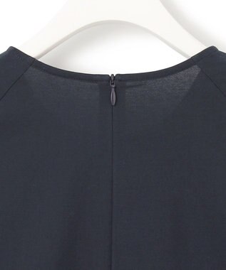 ICB L 【接触冷感・UVケア・洗える】コンフォートプレーティング パフスリーブカットソー ネイビー系