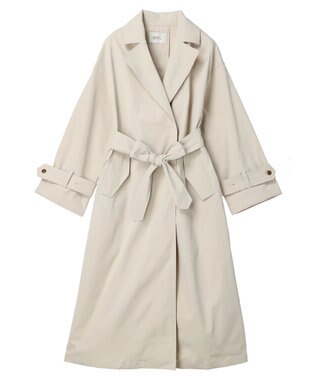 earth music&ecology 着流しロングトレンチ Ecru