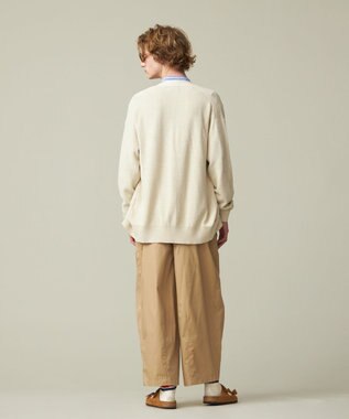 J.PRESS YORK STREET 【UNISEX】Vネックコットン カーディガン アイボリー系