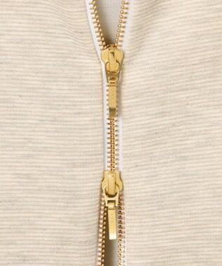 ANY L ラメダンボールダブルジップパーカー オートミール