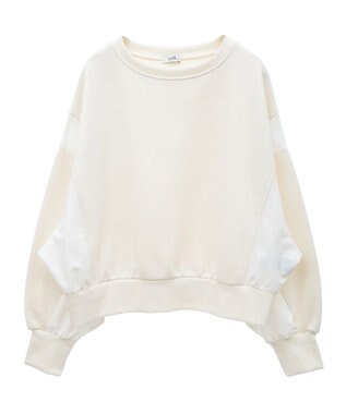 earth music&ecology 異素材ドッキングスウェット Ivory