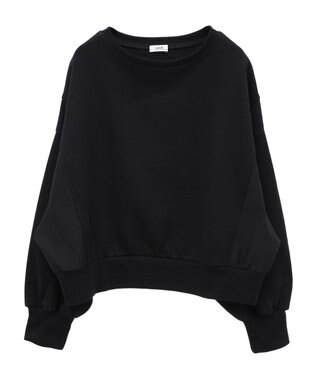 earth music&ecology 異素材ドッキングスウェット Black