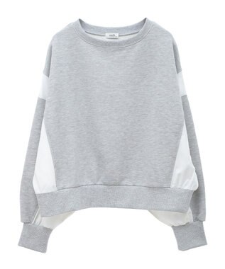 earth music&ecology 異素材ドッキングスウェット Gray Mixture