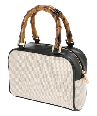 earth music&ecology バンブーテイストハンドルバッグ Beige