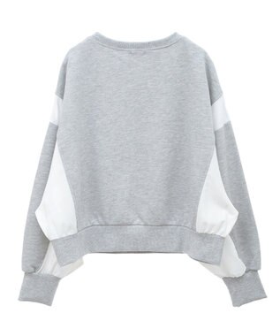 earth music&ecology 異素材ドッキングスウェット Gray Mixture