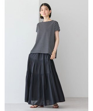 AMERICAN HOLIC バックボタンフレンチスリーブプルオーバー Border