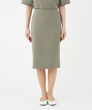 KASHIYAMA 【抗菌繊維】スタイリッシュジャージー ロングスカート オリーブ