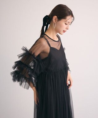 Green Parks ・Ｒａｉｌｍｅ　チュールワンピース（インナーＯＰ付） Black