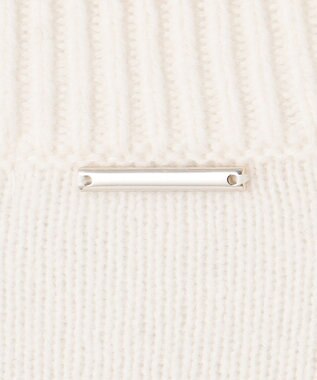 自由区 【洗える】ウールカシミヤブレンドボーダークルーネック ニット オフ×ブラックボーダー