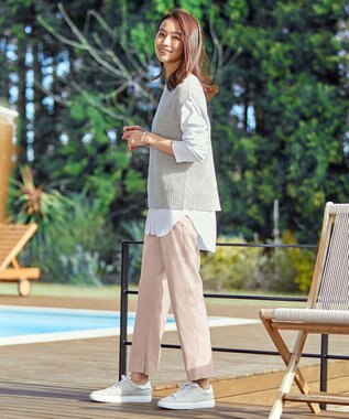 J.PRESS LADIES 【接触冷感・UVケア】レイヤードジャージー カットソー ホワイト系