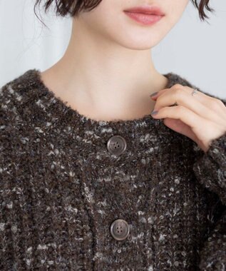 WEGO ミックスブークレ2WAYカーディガン ブラウン