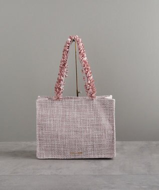 Maison de FLEUR ツイードフリルハンドルスクエアトートMバッグ