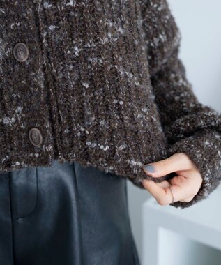 WEGO ミックスブークレ2WAYカーディガン ブラウン