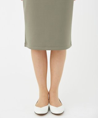 KASHIYAMA 【抗菌繊維】スタイリッシュジャージー ロングスカート オリーブ