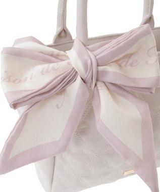 Maison de FLEUR スカーフ付きリボンキルティング2Wayトート Light Pink