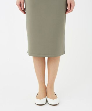 KASHIYAMA 【抗菌繊維】スタイリッシュジャージー ロングスカート オリーブ
