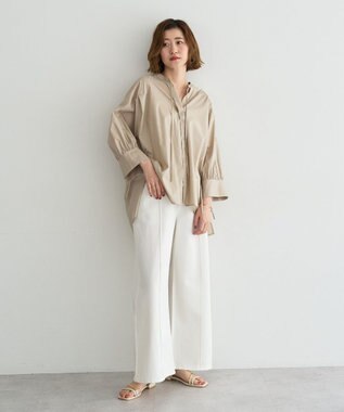 YECCA VECCA 【ORGABITS】5分袖スキッパーシャツ Beige