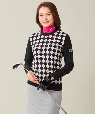 23区GOLF 定番あたたかインナー【WOMEN】エニワイズ無地 カットソー ピンク系