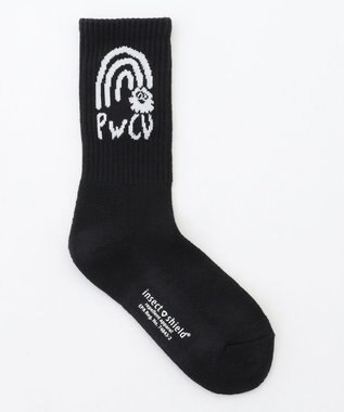 PW CIRCULUS 【虫よけ加工】【WOMEN】P-MOF ソックス ミドル丈 ゴルフウェア レディース ブラック系