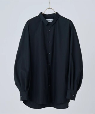 muuc 〈日本製・上質なブロード〉the amber shirt〈ユニセックス・大きいサイズあり〉〈3シーズン〉〈お顔スッキリ見せる小さめ襟のシャツ〉 ブラック
