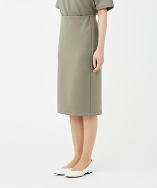 KASHIYAMA 【抗菌繊維】スタイリッシュジャージー ロングスカート オリーブ