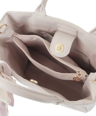 Maison de FLEUR スカーフ付きリボンキルティング2Wayトート Light Pink