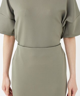 KASHIYAMA 【抗菌繊維】スタイリッシュジャージー ロングスカート オリーブ