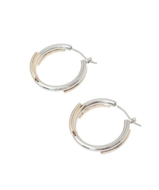 AMERICAN HOLIC コンビメッキデザインフープピアス Silver