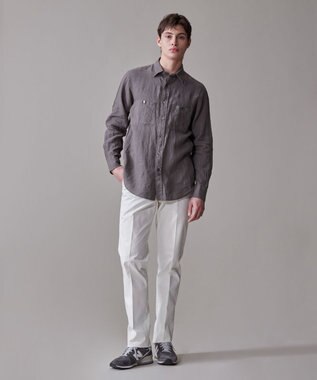J.PRESS MEN 【洗える】リネントロピカル シャツ / レギュラー グレー系