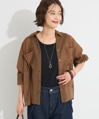 CRAFT STANDARD BOUTIQUE シアーシャツ Brown