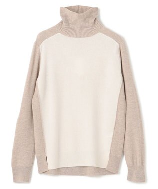 BEIGE， 【WEB限定】ROGAN / タートルネックニット Off White×L Taupe
